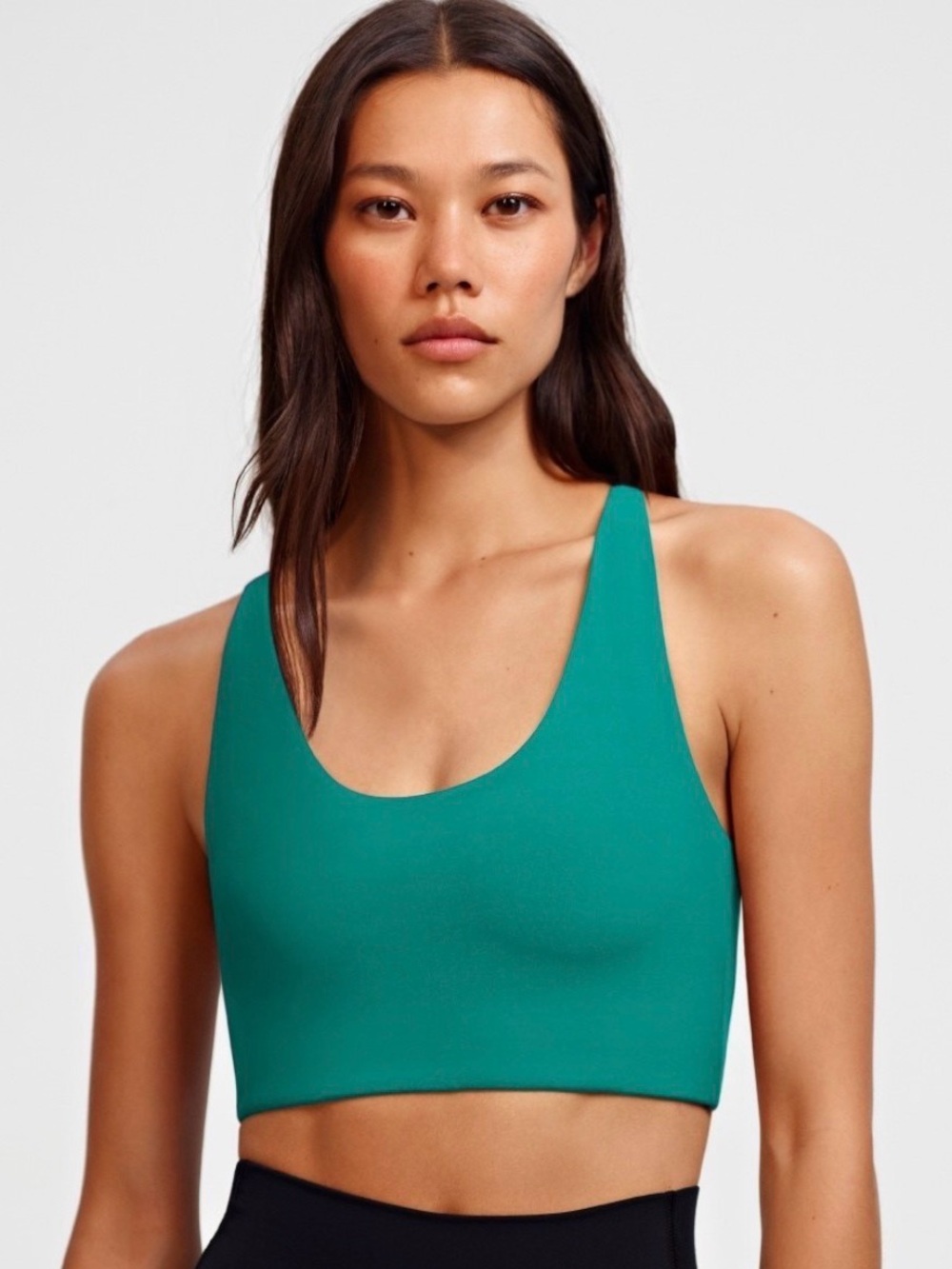 Splits59 Teal Scoop-Front Seamless Sports Bra